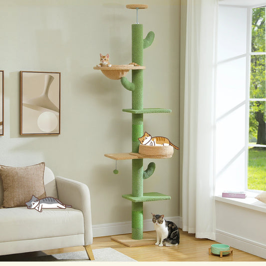 Adjustable Cactus Cat Tree – Floor-to-Ceiling Tower