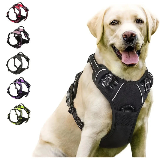 No Pull Dog Harness – Front Clip Reflective with Handle