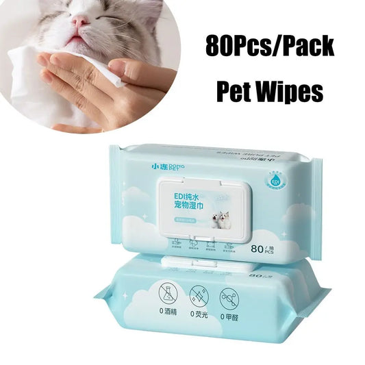 80pcs Pet Cleaning Wipes – Tear Stain Removal