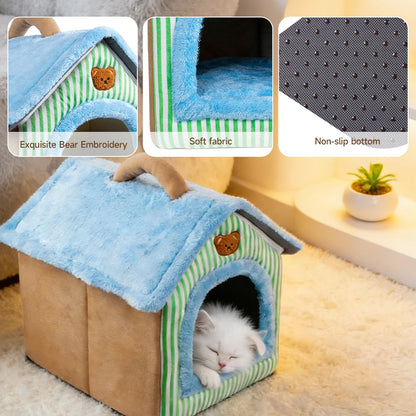 Foldable Pet House – Washable Cat & Puppy Bed